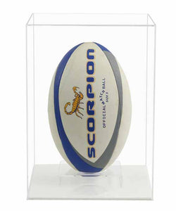 Acrylic Vertical Rugby Ball Display Case- Choice of Bases