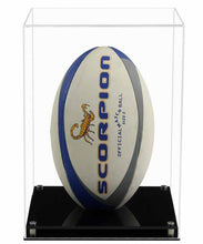 Acrylic Vertical Rugby Ball Display Case- Choice of Bases