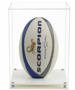 Acrylic Vertical Rugby Ball Display Case- Choice of Bases