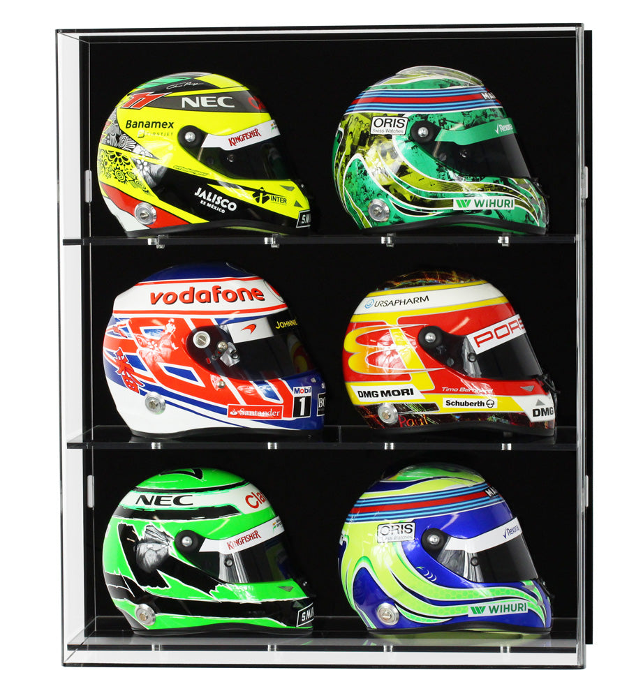 Wall Display Case for Six 1:2 Scale F1 Helmet Models