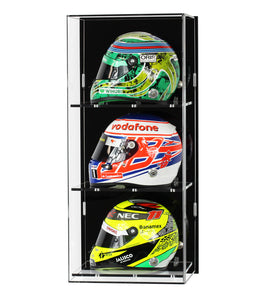 Wall Display Case for Three 1:2 Scale F1 Helmet Models