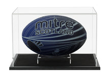 Acrylic Horizontal Rugby Ball Display Case- Choice of Bases