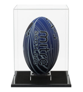 Acrylic Vertical Rugby Ball Display Case- Choice of Bases